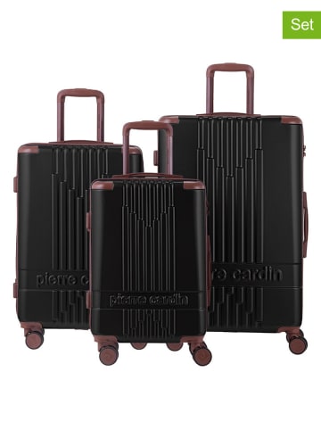 Pierre Cardin 3tlg. Hardcase-Trolleyset in Schwarz
