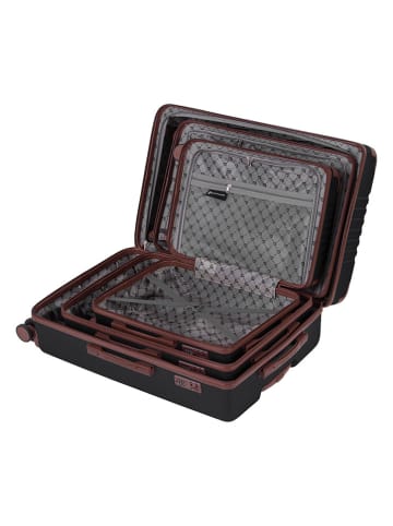 Pierre Cardin 3tlg. Hardcase-Trolleyset in Schwarz