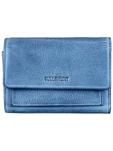 BULL & HUNT Skórzany portfel w kolorze niebieskim - 14 x 10,5 x 2,5 cm