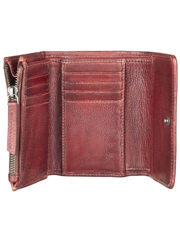 BULL & HUNT Skórzany portfel w kolorze bordowym - 14 x 10,5 x 2,5 cm