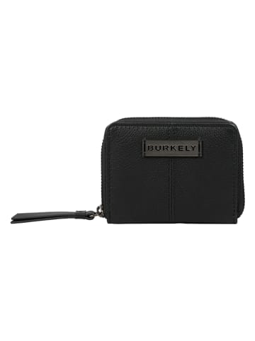 Burkely Leder-Geldbörse in Schwarz - (B)10 x (H)8 x (T)2 cm
