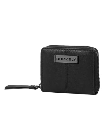Burkely Leder-Geldbörse in Schwarz - (B)10 x (H)8 x (T)2 cm