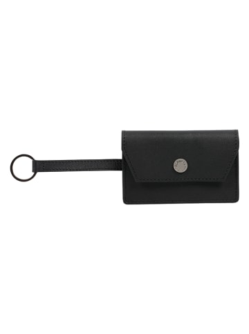 Burkely Leder-Schlüsselanhänger in Schwarz - (B)10,5 x (H)7 x (T)1 cm
