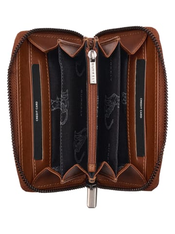 Burkely Leder-Geldbörse in Braun - (B)14 x (H)8,5 x (T)2,5 cm