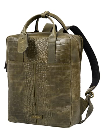 Burkely Leder-Rucksack in Khaki - (B)30 x (H)36 x (T)11 cm