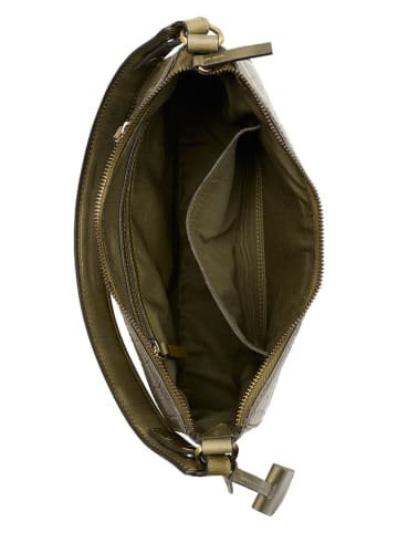 Burkely Leder-Schultertasche in Khaki - (B)27 x (H)19 x (T)8 cm