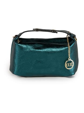 Mia Tomazzi Leren handtas "Clusone" petrol - (B)21 x (H)13 x (D)11 cm