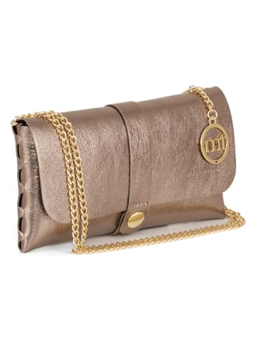 Mia Tomazzi Leren schoudertas "Vipiteno" goudkleurig - (B)24 x (H)13 x (D)6 cm