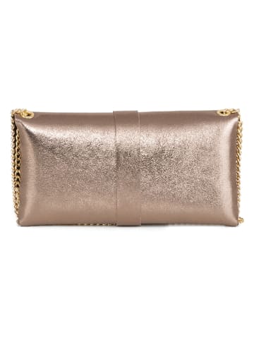 Mia Tomazzi Leren schoudertas "Vipiteno" goudkleurig - (B)24 x (H)13 x (D)6 cm