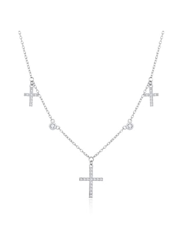 MAISON D'ARGENT Srebrny naszyjnik z elementami ozdobnymi - dł. 36 cm