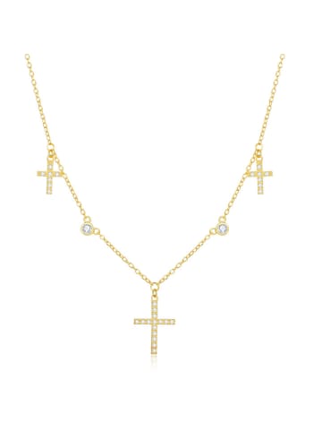MAISON D'ARGENT Vergold. Halskette mit Schmuckelementen - (L)36 cm