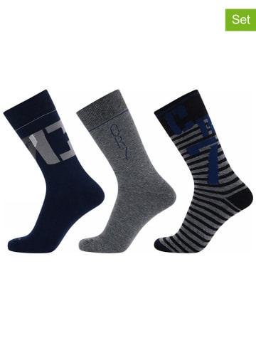 CR7 3-delige set: sokken donkerblauw/grijs