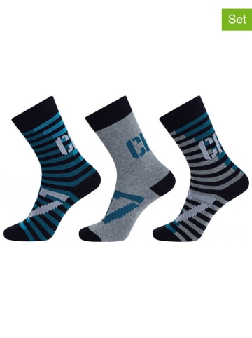 CR7 3-delige set: sokken grijs/blauw