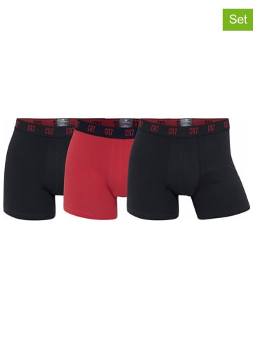 CR7 3-delige set: boxershorts zwart/rood