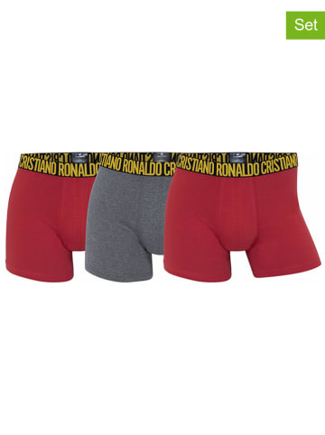 CR7 3-delige set: boxershorts rood/grijs