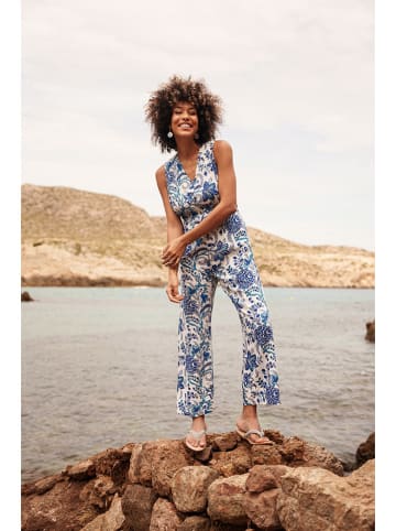 Aller Simplement Jumpsuit in Blau/ Weiß