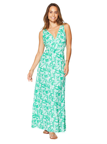 Aller Simplement Kleid in Grün/ Weiß