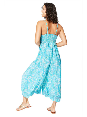 Aller Simplement Jumpsuit in Türkis/ Weiß
