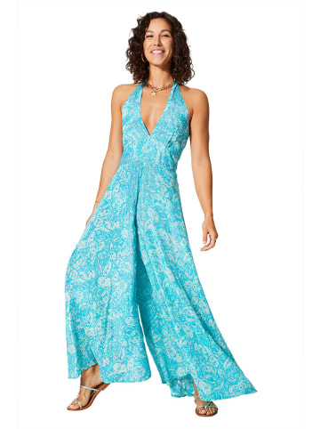 Aller Simplement Jumpsuit turquoise/wit