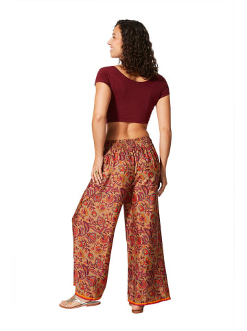 Aller Simplement Broek lichtbruin/bordeaux