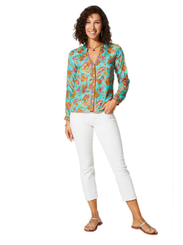 Aller Simplement Blouse turquoise/oranje