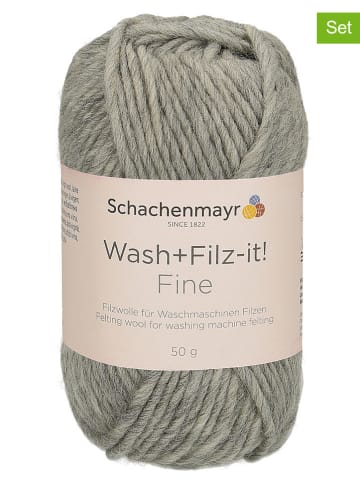 Schachenmayr since 1822 10er-Set: Wollgarne "Wash+Filz-it! Fine" in Grau - 10x 50 g