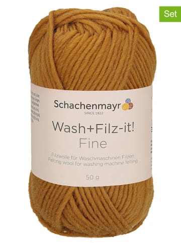 Schachenmayr since 1822 10er-Set: Wollgarne"Wash+Filz-it! Fine" in Gelb - 10x 50 g