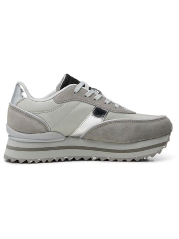 WODEN Leder-Sneakers "Nellie II" in Grau/ Silber