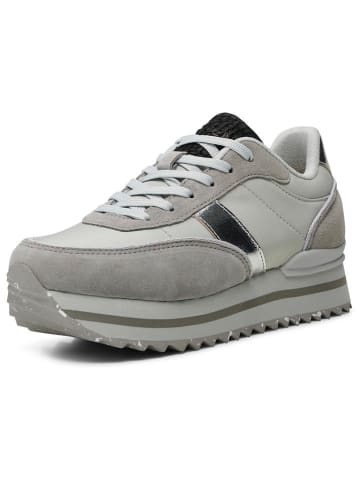 WODEN Leder-Sneakers "Nellie II" in Grau/ Silber