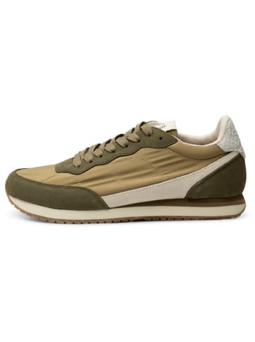 WODEN Leder-Sneakers in Khaki