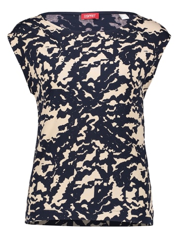 ESPRIT Shirt donkerblauw/beige