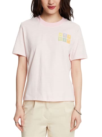 ESPRIT Shirt lichtroze/wit