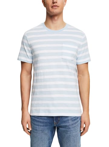 ESPRIT Shirt in Hellblau/ Weiß