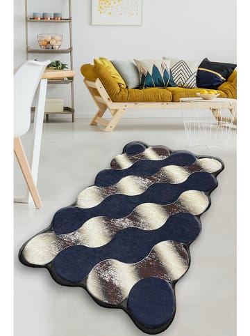 Mioli Laagpolig tapijt donkerblauw