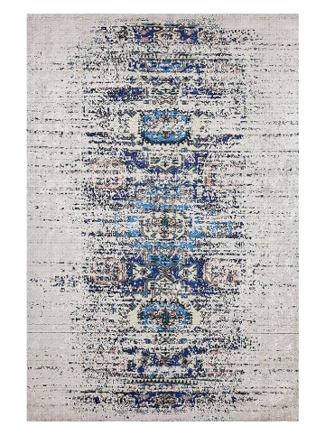 Mioli Kurzflor-Teppich in Blau/ Beige
