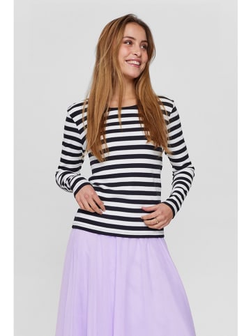 NÜMPH Longsleeve in Creme/ Schwarz