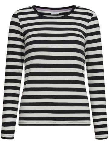 NÜMPH Longsleeve in Creme/ Schwarz