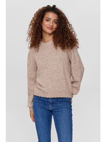 NÜMPH Sweter w kolorze beżowym