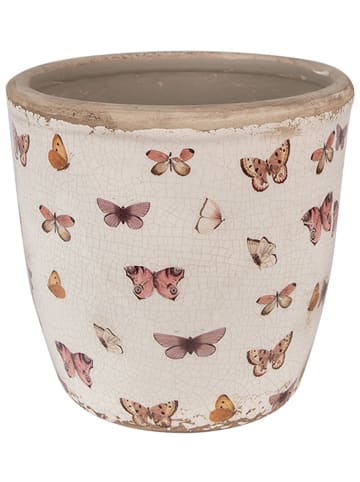 Clayre & Eef Bloempot beige/lichtroze - Ø 16 cm x (H)16 cm
