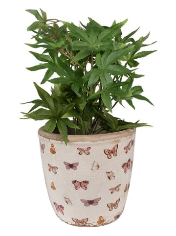 Clayre & Eef Bloempot beige/lichtroze - Ø 16 cm x (H)16 cm