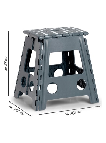 Zeller Składany hocker w kolorze antracytowym - 38,5 x 39 x 31,5 cm