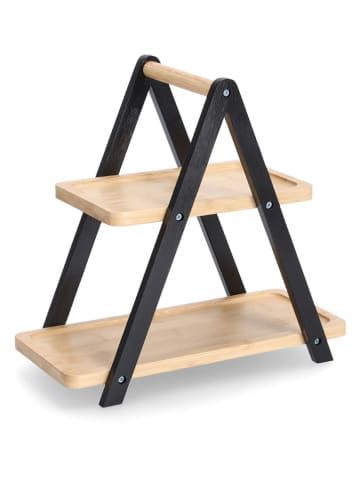 Zeller Etagere Natur/ Schwarz - (B)34 x (H)32 x (T)17,2 cm