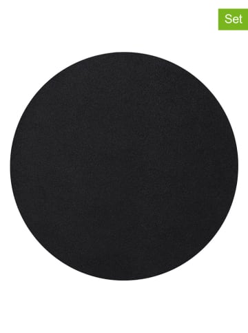 Zeller 6-delige set: placemats zwart - Ø 38 cm