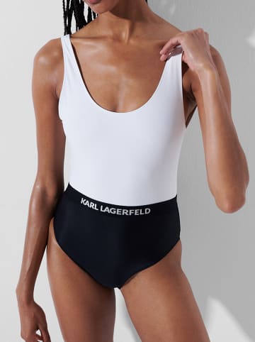 Karl Lagerfeld Badpak wit/zwart