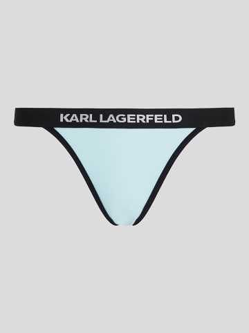 Karl Lagerfeld Bikini-Hose in Hellblau/ Schwarz