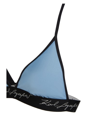 Karl Lagerfeld Biustonosz bikini w kolorze błękitno-czarnym