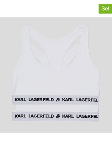 Karl Lagerfeld Topy (2 szt.) w kolorze białym