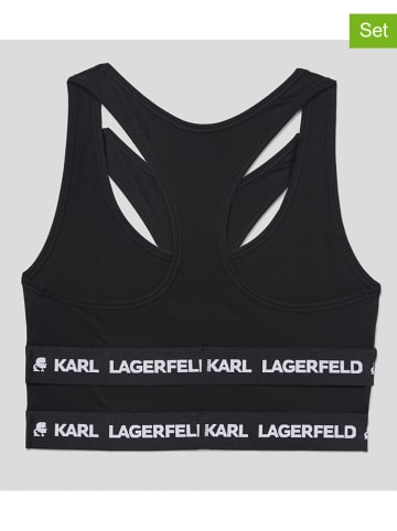 Karl Lagerfeld Topy (2 szt.) w kolorze czarnym