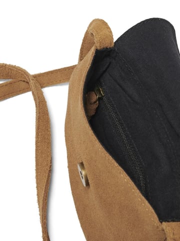 ONLY Leder-Umhängetasche in Hellbraun - (B)18 x (H)16 cm