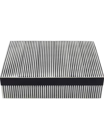 Kare Aufbewahrungsbox "Plenty" in Schwarz/ Weiß - (B)19,5 x (H)14,5 x (T)5,5 cm